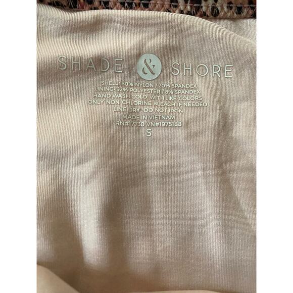 Shade & Shore 2 PC Bikini Animal Print Size Small Brown Pink Halter Swimwear - Picture 3 of 12